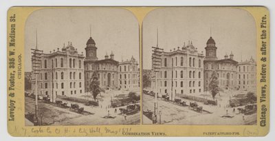 Cook County Court House and City Hall before the Chicago Fire of 1871 by American Photographer